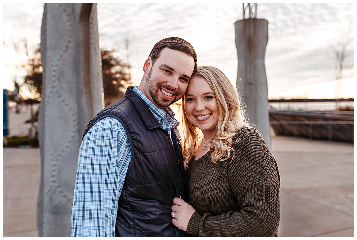 Urban December Christmas engagement session in Memphis